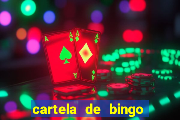 cartela de bingo cha de bebe