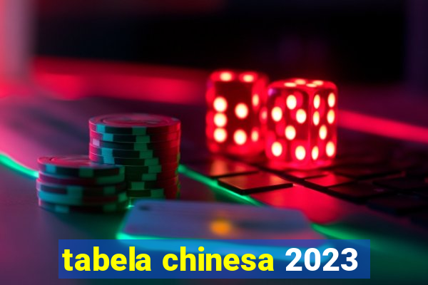 tabela chinesa 2023