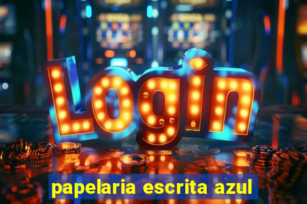 papelaria escrita azul
