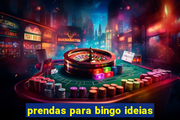 prendas para bingo ideias