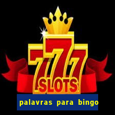 palavras para bingo cha de bebe