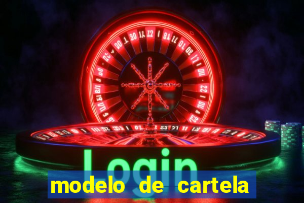 modelo de cartela de bingo em branco